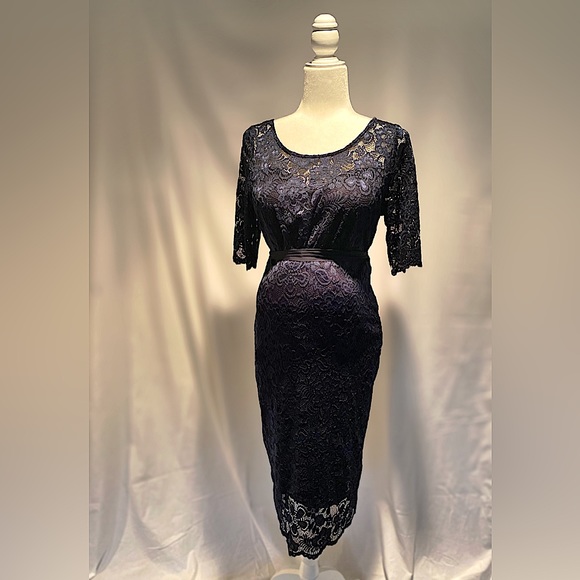 Hello Miz Maternity Navy Blue dress. Size 8 New With Tags - Picture 1 of 7